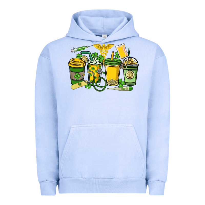 St. Patrick's Day Nurse Coffee Cups Urban Hoodie by HowdyJamesFarm | Teevron