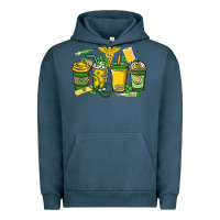 Pigment Midnight Navy St. Patrick's Day Nurse coffee cups Urban Hoodie - HowdyJamesFarm