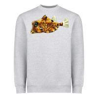 Heather Grey humpback turretfish Heavyweight Sweatshirt - LillyAllenDesigns