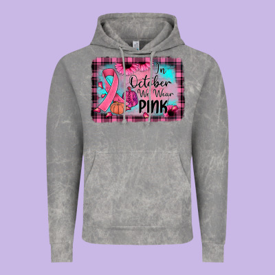 In October We Wear Pink Vintage Hoodie Designed By Jahusdesignshop
