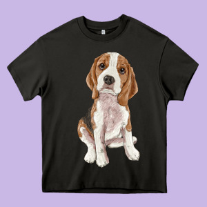 Beagle Heavy Core Tee Designed By Ranaportraitstore
