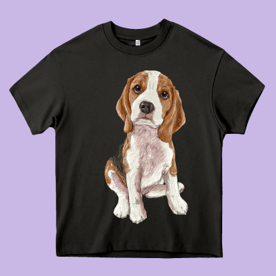 Beagle Heavy Core Tee Designed By Ranaportraitstore