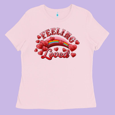 Feeling Loved Valentine's Day Ladies Tee Designed By Ranaportraitstore
