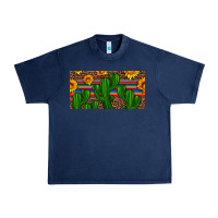 Navy sunflowers and cactus license plate Urban Heavy Tee - Artiststas