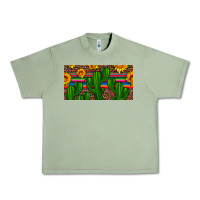 Oil Green sunflowers and cactus license plate Urban Heavy Tee - Artiststas