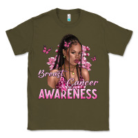 Army Green breast cancer awareness afro woman Classic Tee - NancyCooperArtShop