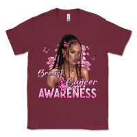 Burgundy breast cancer awareness afro woman Classic Tee - NancyCooperArtShop