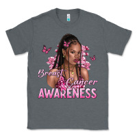 Charcoal Heather breast cancer awareness afro woman Classic Tee - NancyCooperArtShop