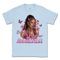 Dusty Blue breast cancer awareness afro woman Classic Tee - NancyCooperArtShop