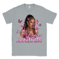 Heather Grey breast cancer awareness afro woman Classic Tee - NancyCooperArtShop