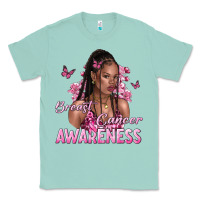 Seafoam breast cancer awareness afro woman Classic Tee - NancyCooperArtShop