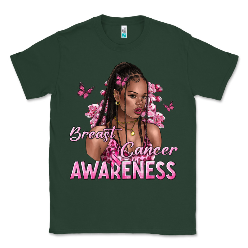 Breast Cancer Awareness Afro Woman Classic Tee by NancyCooperArtShop | Teevron