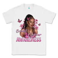 White breast cancer awareness afro woman Classic Tee - NancyCooperArtShop