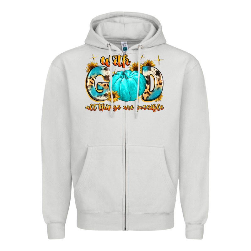 With God All Things Are Possible  Copy Zipper Hoodie by MaliasSmallBusiness | Teevron