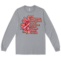 Heather Grey pink sunflower and cancer ribbon breast cancer Long Sleeve Tee - MaliasSmallBusiness