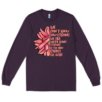 Plum pink sunflower and cancer ribbon breast cancer Long Sleeve Tee - MaliasSmallBusiness
