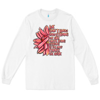 White pink sunflower and cancer ribbon breast cancer Long Sleeve Tee - MaliasSmallBusiness