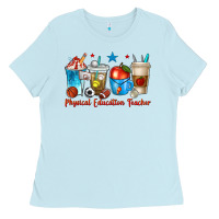 Baby Blue physical education teacher coffee cups Ladies Tee - texasbilliewilder