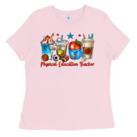 Bubblegum Pink physical education teacher coffee cups Ladies Tee - texasbilliewilder