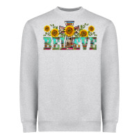 Heather Grey western believe sunflowers flowers Heavyweight Sweatshirt - BarkalooDesign