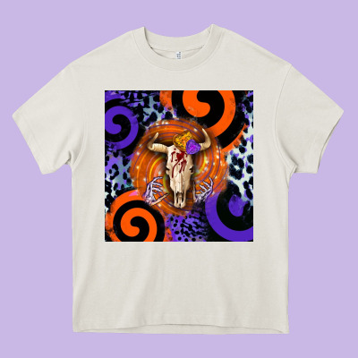 Halloween Bull Skull Heavy Core Tee Designed By Barkaloodesign