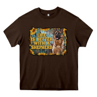 Chocolate Brown life is better with a shepperd Heavy Core Tee - RanaPortraitStore