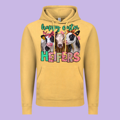 Happy Easter Heifers Vintage Hoodie Designed By Jasminsmagicworld