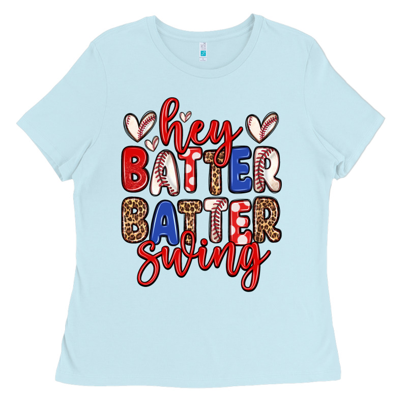 Hey Batter Batter Swing Ladies Tee by Zillion Design Studio | Teevron