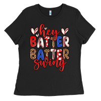 Black hey batter batter swing Ladies Tee - Zillion Design Studio