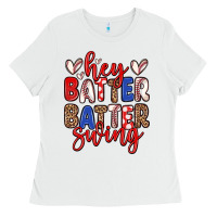 White hey batter batter swing Ladies Tee - Zillion Design Studio