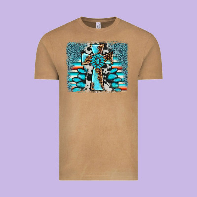 Cross Gemstone Background Vintage Tee Designed By Adodesignshop