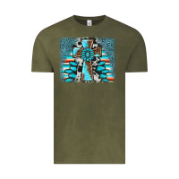 Vintage Olive cross gemstone background Vintage Tee - AdoDesignShop