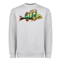 Heather Grey Perch Fish Heavyweight Sweatshirt - LillyAllenDesigns