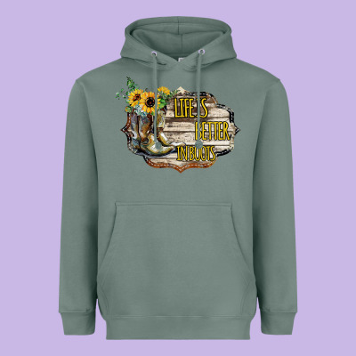 Life Is Better In Boots Heavyweight Hoodie Designed By Bettercallsaul