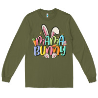 Army Green mama bunny Long Sleeve Tee - MaliasSmallBusiness