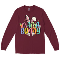 Burgundy mama bunny Long Sleeve Tee - MaliasSmallBusiness