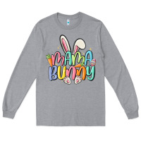 Heather Grey mama bunny Long Sleeve Tee - MaliasSmallBusiness