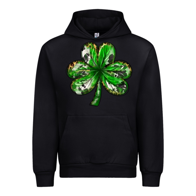 Shamrock With Leopard And Cowhide St. Patricks Day Urban Hoodie by HowdyJamesFarm | Teevron
