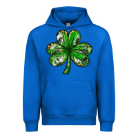 Cobalt Shamrock with leopard and cowhide St. Patricks day Urban Hoodie - HowdyJamesFarm