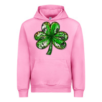 Fuchsia Pink Shamrock with leopard and cowhide St. Patricks day Urban Hoodie - HowdyJamesFarm