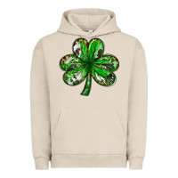 Pigment French Oak Shamrock with leopard and cowhide St. Patricks day Urban Hoodie - HowdyJamesFarm
