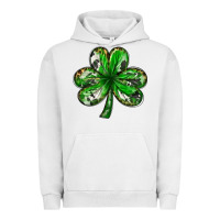 Pigment Lunar Rock Shamrock with leopard and cowhide St. Patricks day Urban Hoodie - HowdyJamesFarm