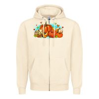 Sandshell thankful pumpkins Zipper Hoodie - MaliasSmallBusiness