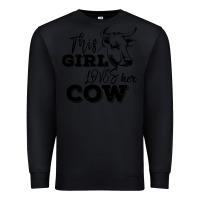 Black This Girl Loves Her Cow Premium Sweatshirt - Bettercallsaul