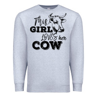 Heather Grey This Girl Loves Her Cow Premium Sweatshirt - Bettercallsaul