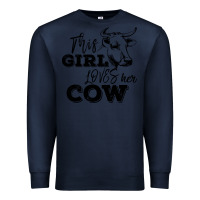 Navy This Girl Loves Her Cow Premium Sweatshirt - Bettercallsaul