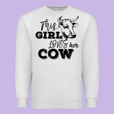 This Girl Loves Her Cow Premium Sweatshirt Designed By Bettercallsaul
