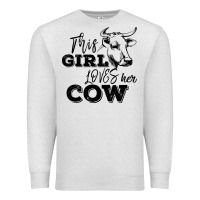 Oatmeal Heather This Girl Loves Her Cow Premium Sweatshirt - Bettercallsaul