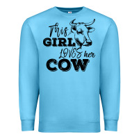 Ocean Blue This Girl Loves Her Cow Premium Sweatshirt - Bettercallsaul