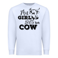 White This Girl Loves Her Cow Premium Sweatshirt - Bettercallsaul